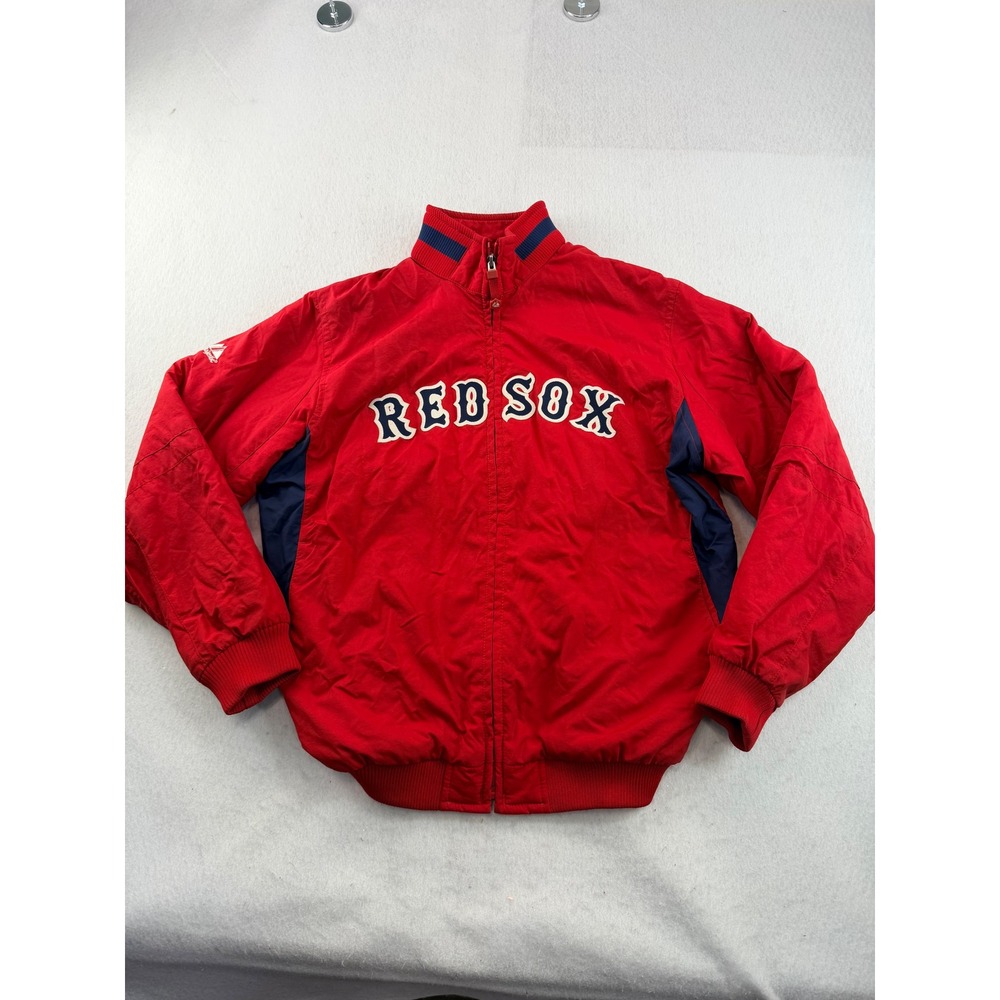 Majestic Boston Red Sox Therma Base Full Zip Jacket Red Navy Blue Mens XL